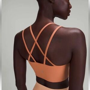 Lululemon like a cloud longline sports bra - salmon pink